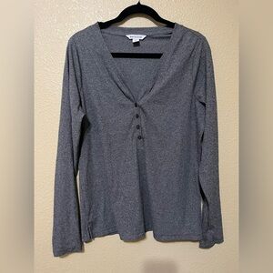 Athleta Ribbed Henley Long Sleeve Too size XL